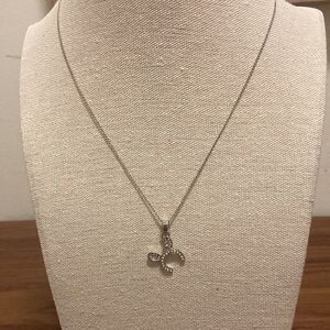 Bunny Ears Pave Crystal Charm on Sterling Silver Chain.